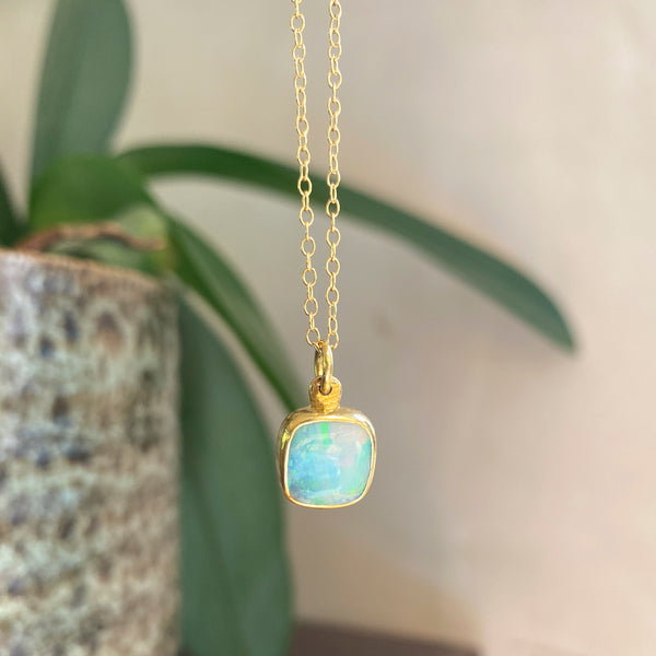 Square opal pendant